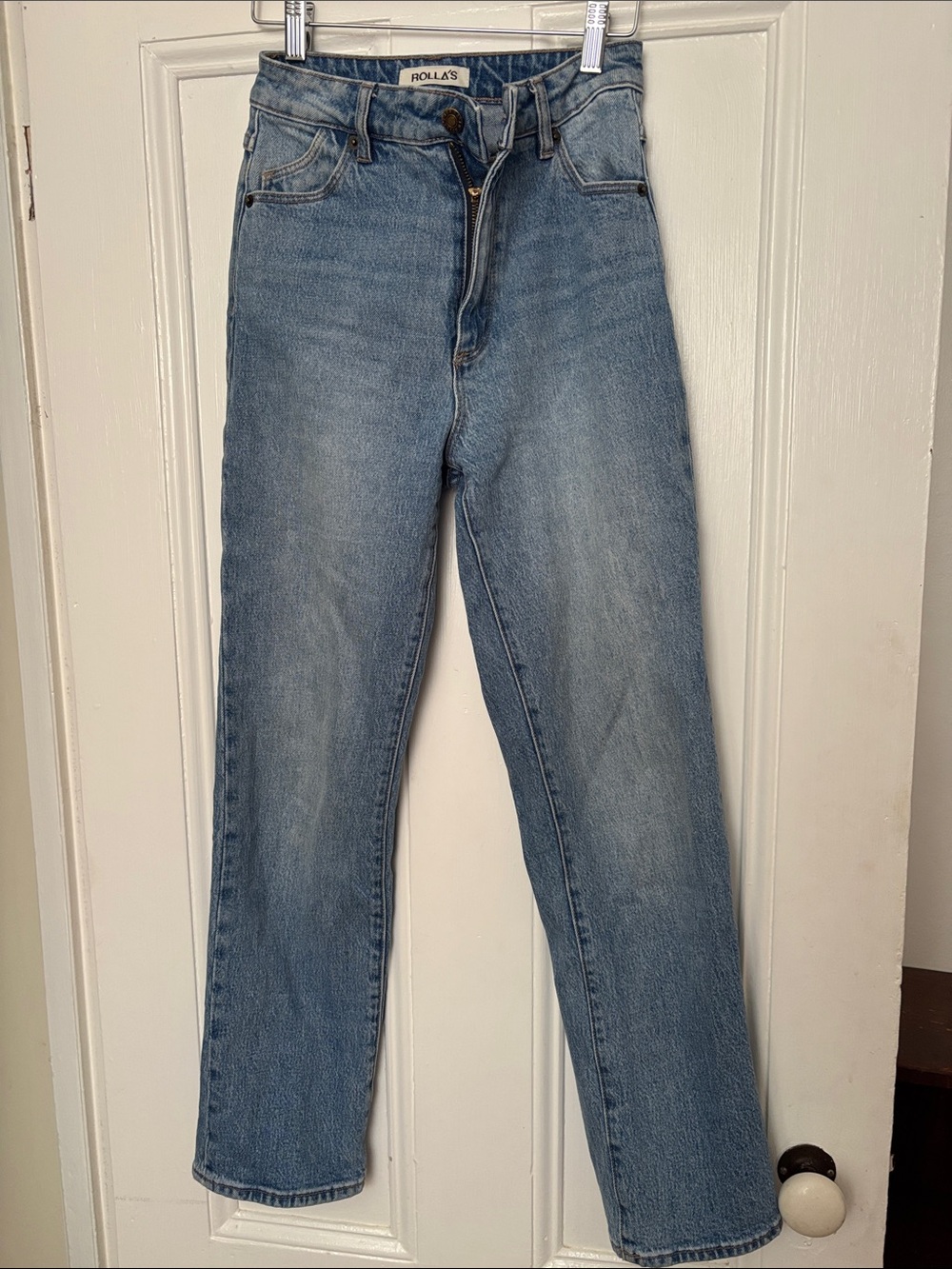 ROLLA'S Light Blue High-Rise Straight Jeans